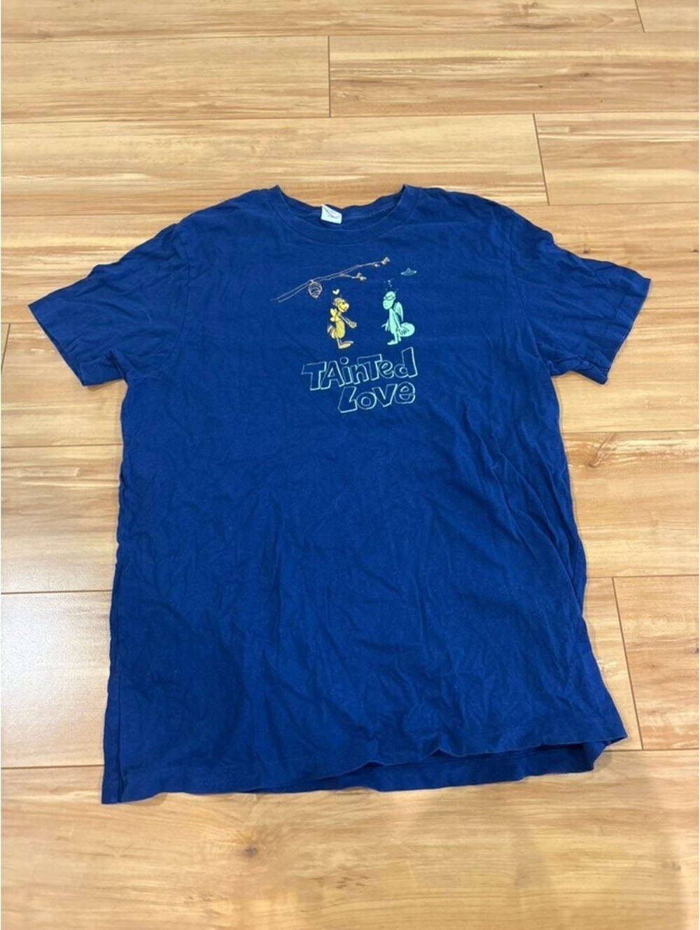 Vintage Y2K Hollister Tainted Love Graphic Tee Large Blue